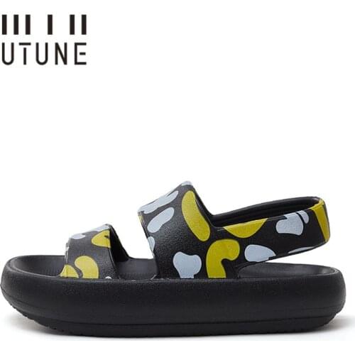 UTUNE Sandals For Women Summer Platform Shoes Outside Printing Beach EVA 4CM Female Slides Slippers Outdoor Thick Sole Non-slip