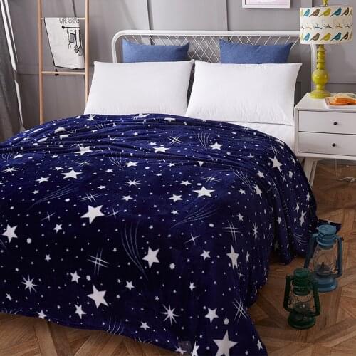 The Starry Sky 200x230cm Farley Wool Polar Microfiber Bedspread Blanket Cover Flannel Blanket for Sofa/Bed/Car Portable Plaids