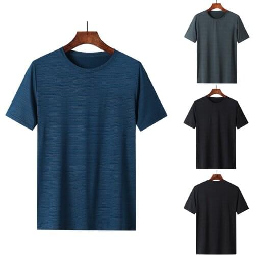 SPM210 Modern Plain T Shirt Mens Sports For Running Soft Polyester Spandex Slim Fit Short Sleeved Gym Wears With Round Collar