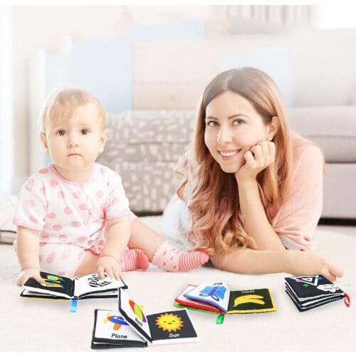 Cloth Books Soft Baby Books Rustle Sound Baby Quiet Books Infant Early Learning Educational Toys 0 -12 Months Rattle