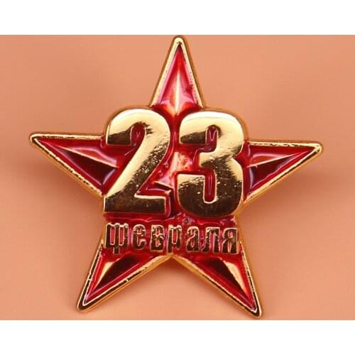 Vintage Soviet red star pin USSR Communist symbol red army badge military army uniform brooch for men jewelry