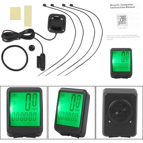 Waterproof Wired Luminous Bike Velometer Speedometer Mountain Road Bike Digital Odometer English Code Table Bicycle Accessories