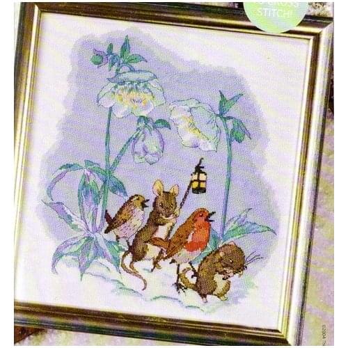 Fishxx Cross-Stitch D049animal[The fairy tale of the little cute]soluble printing,100%accurate pattern,11CT