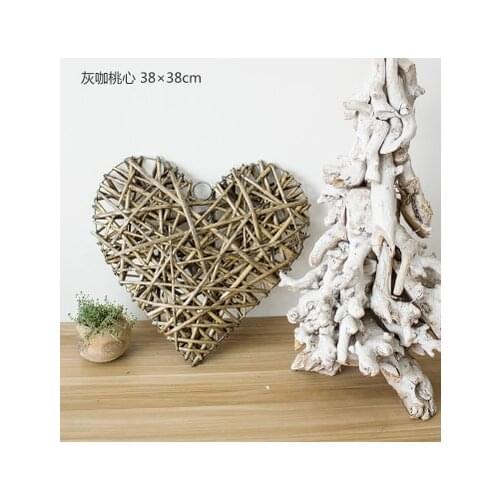 05 Decoration Bar Cafe Individual Home Decoration Creative Lifting Willow Knitting Handmade Loving Peach Heart wickers crafts