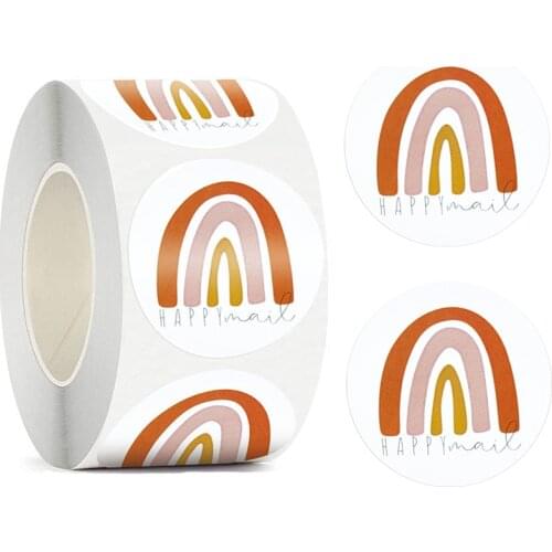 1.5 Inch "Happy Mail" Sticker Baking Holiday Decoration Gift Sealing Sticker Corporate Invitation Letter Envelope Sticker Label