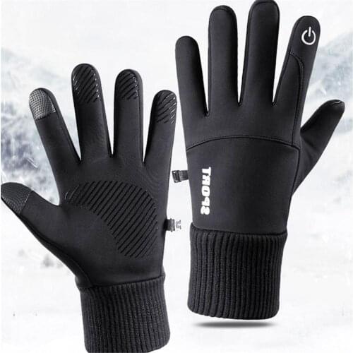 1 Pair Of Mens Riding Glove Waterproof Warm Touch Screen Gloves Diving Cloth Outdoor Sports Bike Cycling Gloves Equipment