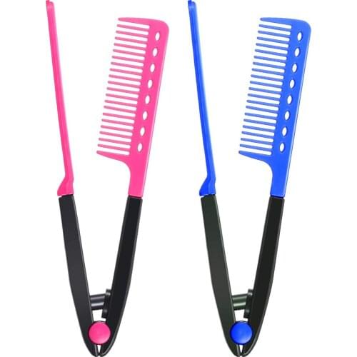 1PC V-shaped Clip-type Curling Comb Design And Modeling Intelligent DIY Anti-static Hairdressing Comb ABS Straightening Brush