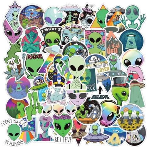 10/30/50PCS New Alien Sticker Decoration Skateboard Notebook Graffiti Luggage Waterproof Sticker Childrens Toy Wholesale