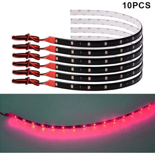 10pcs Flexible Waterproof Car LED Light Strip 12V Super Bright Light for Car Decoration BIN