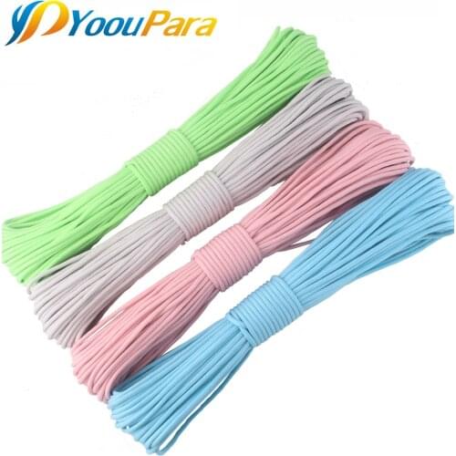 100M Glow In The Dark Nylon Paracord 550LB 7Strands Survival Luminous Parachute Cords Lanyard Ropes Outdoor Camping Equipments