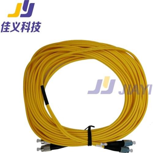 10 Meters Double Round Head Fiber Optic Cable FC/UPC-FC/UPC Duplex SM 9/125 PVC Yellow Fiber Optic Cable