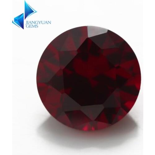 8# 50pcs 3.5~11mm Factory Price Round Cut Red Stone Synthetic Corundum Gems stone For jewelry