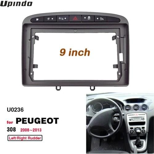 2 Din 9 Inch Car Radio Installation DVD GPS Mp5 Plastic Fascia Panel Frame for Peugeot 308 2008-2013 Dash Mount Kit