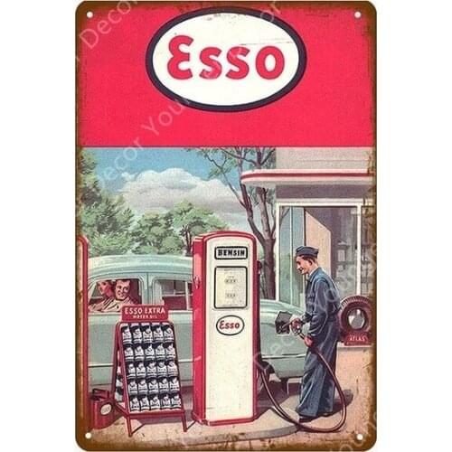 Gilmore Gasoline Decor Esso Castrol Texaco Rocket Motor Oil Metal Poster Vintage Pub Bar Garage Plaque Retro Tin Signs YI-089