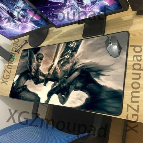 XGZ Customized Large Gaming Mouse Pad Black Lock Edge Anime Riven Computer Keyboard Table Mat Speed Non-slip for Lol Csgo Gamer