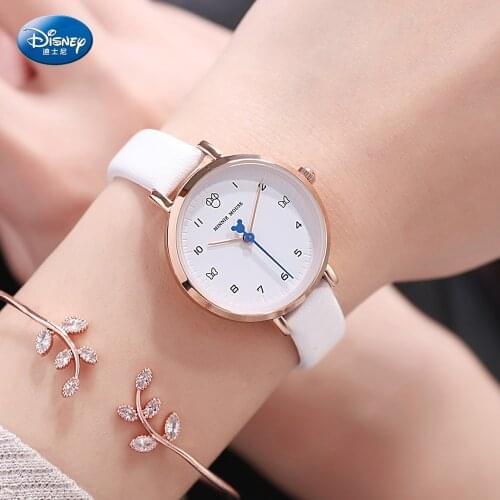 Disney quartz wristwatch waterproof alloy Leather Wristband fashion trend womens wristwatch ladies watch 3Bar Buckle Alloy