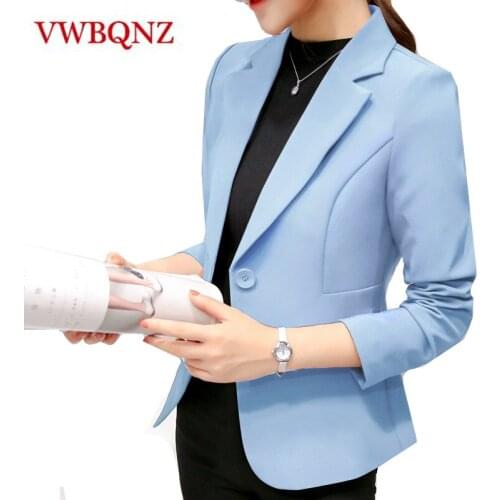 White Black Women Blazers And Jackets 2020 Slim Long Sleeves Office Lady Single Button Short Suit Jacket Female Femenino Blazer