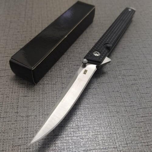 Damascus M390 Steel Folding Pocket Knife Outdoor Survival Tactical Knife Camping Hiking Hunting Knives for Self-defense EDC Tool