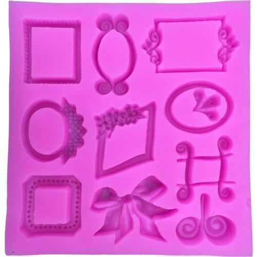 Photo frames Shape 3D fondant cake silicone mold food grade mastic confeitaria chocolate pastry candy Clay making tools F0247