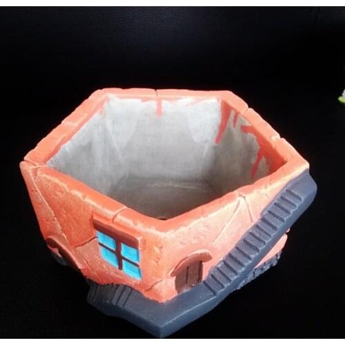 Big House Clay Pot Mold for flowerpot making Garden Decorating cement planter mould Handmade Concrete Silicone Mold