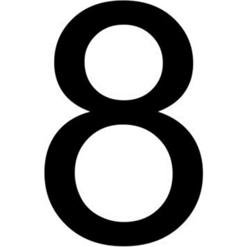 Customized HOUSE NUMBER Arial 8 Acrylic Large Cool Stylish Modern Gloss Black DIY