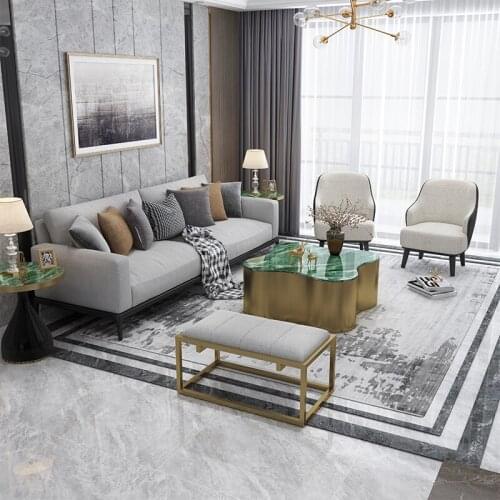 Marble shaped coffee table living room four-leaf clover light luxury metal stainless steel coffee table Nordic designer coffee
