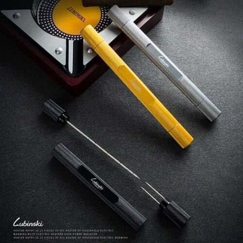 LUBINSKI Multifunctional Finish Cigar Holder With Cigar Needle & Ash Holder With Gift Box For COHIBA New Arrival