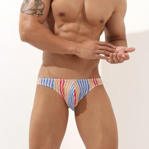 Richkeda Store New 2021 Briefs Low Waist Mens Underwear Sexy Male Panties Underwear Hole Hip Bikini Jockstrap Gay Underpants
