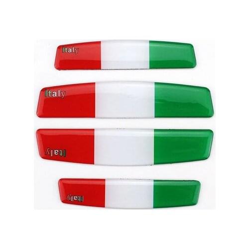 Set 3D Italy Flag Auto Door Anti-Collision Emblem Badge Decals Sticker Gift Fou Car Accessories