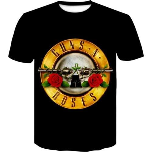 2021 New Oversized t shirt Summer Guns N 'Roses men clothing 3D print Men streetwear 6XL Male Metal Rock Punk Music T-Shirts