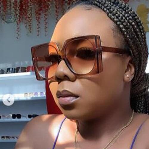 Oversized Brown Frame Square Sunglasses Ladies Vintgae Big Frame Goggles Large Sun Glasses Men Gradient Eyewear Shades