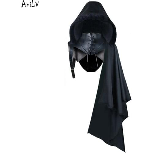 AniLV Medieval Viking King Assassin Vampire Shawl Cloak Costume Celebration Renaissance Knight Mantle SCA LARP Cosplay Clothes