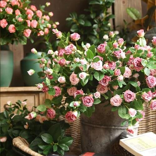 Artificial Plants Wedding Christmas Decor Milan Emulational Rose Flower Home Decor Livingroom Nordic Style Ornaments Floral