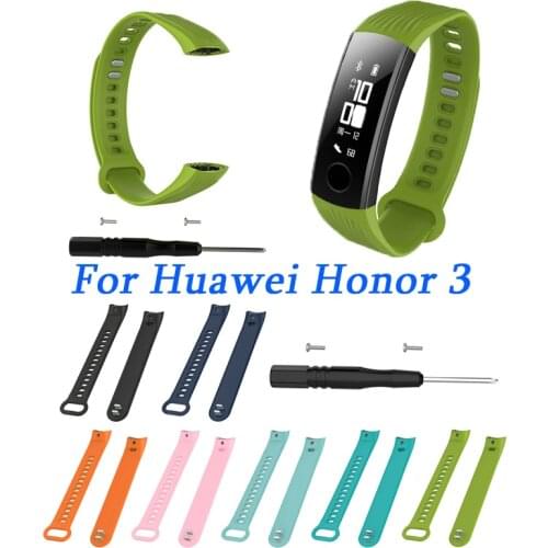 Fashion Silicone Bracelet Strap Sports Replacement Wrist Band For Huawei Honor 3 Smart Watch Anti-slip Wristband Accessories