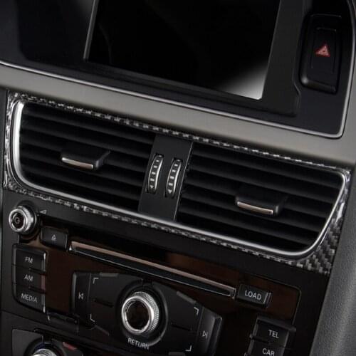 Air outlet decorative frame automobile carbon fiber central control air conditioner for Audi A4L 2009-2016 car styling
