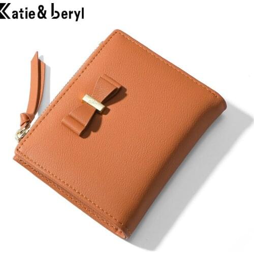 Cute Bow Design Wallet For Women Many Department Ladies Small Clutch Money Coin Card Holders Purse Slim Female Wallets Cartera