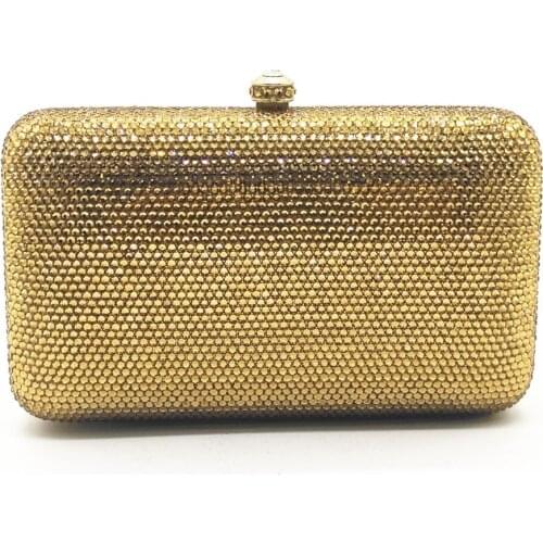 XIYUAN BRAND Women party gold/champagne Messenger crossbody Bags Chains Hasp Evening Bag Cell Phone Pocket Pochette Party Wallet