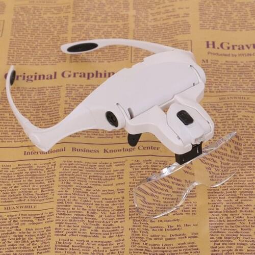 1pcs LED lamp Lens Adjustable Headband Loupe Magnifier Glass Forpermanent makeup accesories free shipping