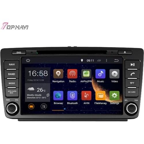 TOPNAVI 8'' Octa Core 2GB RAM Android 6.0 Car Radio Stereo GPS for SKODA OCTAVIA 2005-2008/2013- 16 GB Flash Audio DVD Player