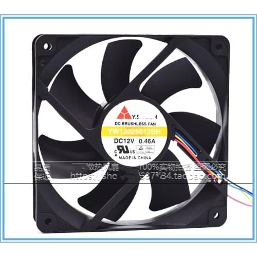 YW12025012BH 12025 12V 0.46A 12CM 4 wire PWM temperature control cooling fan