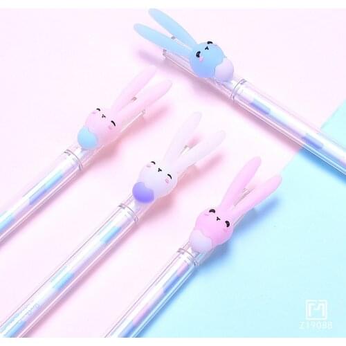 1 Pieces Lytwtws Gel Pen Korean Cartoon Creative Cute Kawaii Rabbit Office School Black Sweet Pretty Lovely Stationery