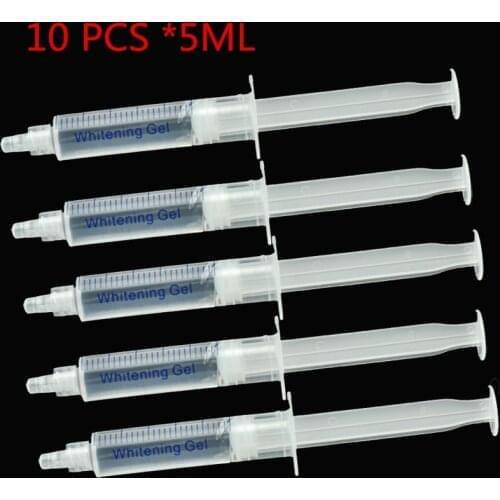 10 Pcs 5ml Pro Teeth Whitening Syringe Dental Tooth Bleaching Whiten Gel Peroxide 25% 35