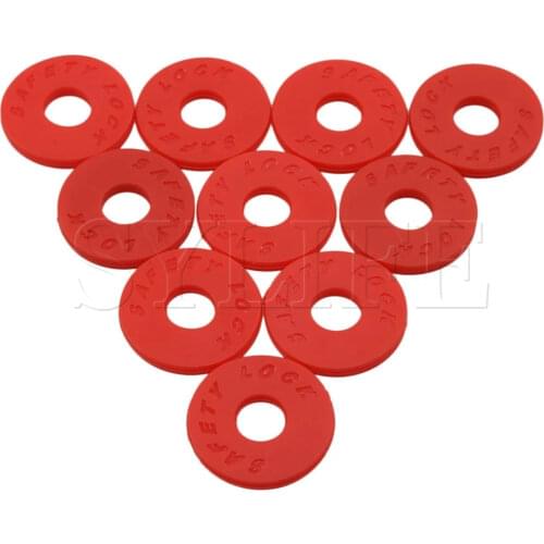 10Pieces Guitar Savers Strap Lock 25mm OD 9mm ID Musical Accessory Red