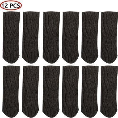 12 Chair Leg Socks Furniture Floor Protectors Pad Non Slip Anti-Noise Table Feet Knitted Chair Leg Socks Floor Protection Covers