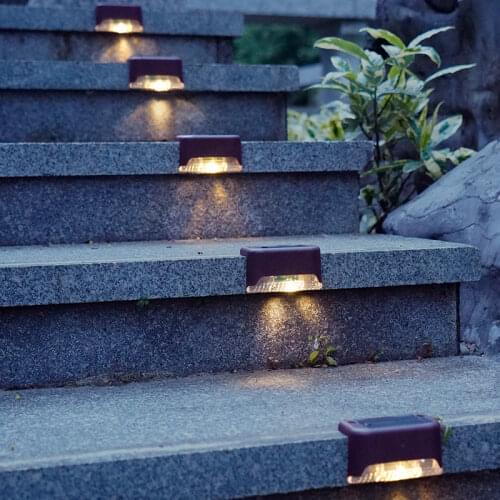 16pcs Solar Stair Led Lamp Waterproof Outdoor Garden Pathway Yard Patio Steps Fence Lamps Solar Night Light New Year Xmas Decor