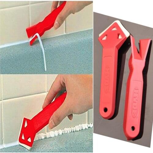 2 pcs/set Sealant Removal Tool And Cauking Tool Tile Caulk Cleaner Professional Caulk Away Remover Glue Scraper Tool Squeegee