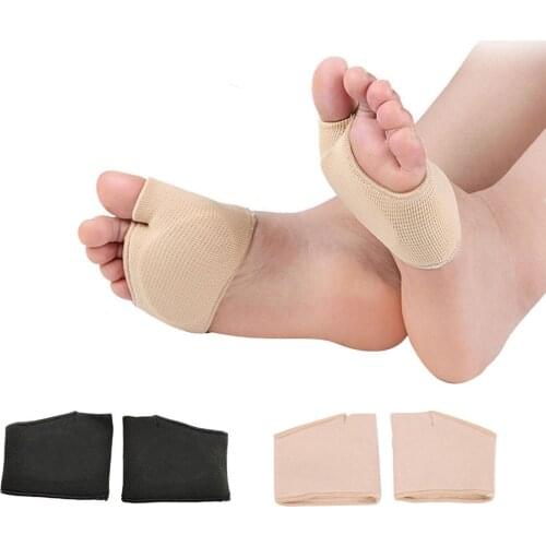 Unisex Nylon Forefoot Socks Forefoot Pads for Running Foot Pain Relief 2-Piece Non-Slip Forefoot Pads Beige/Black