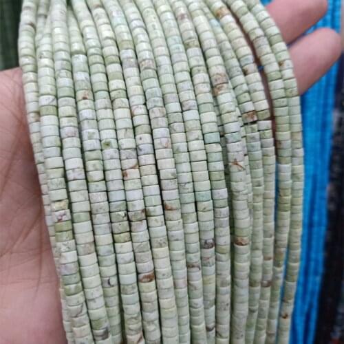 2x4mm Light Green Turquoises Beads DIY Loose Spacer Stone Heishi Bead For Bracelet Nekclace Jewelry Making Accessories 15