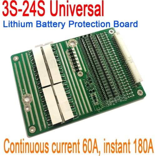 3S-26S 60A 18650 Lithium Li-ion Battery Protection Board instant 180A w/ Balance 4S 5S 6S 7S 10S 12S 13S 14S 16S 20S 21S 22S 23S
