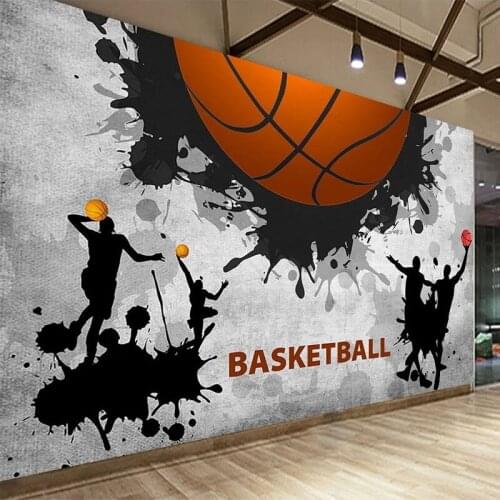 3D Wallpaper Modern Creative Personality Basketball Sports Photo Wall Murals Restaurant Gym Background Wall Decor 3D Papel Mural
